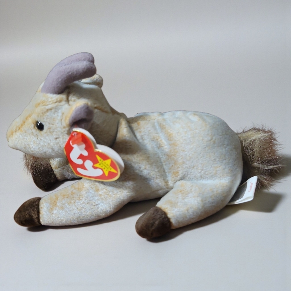 RARE Retired Vintage 1998/1999 TY Goatee Beanie Baby Goat TAG ERRORS